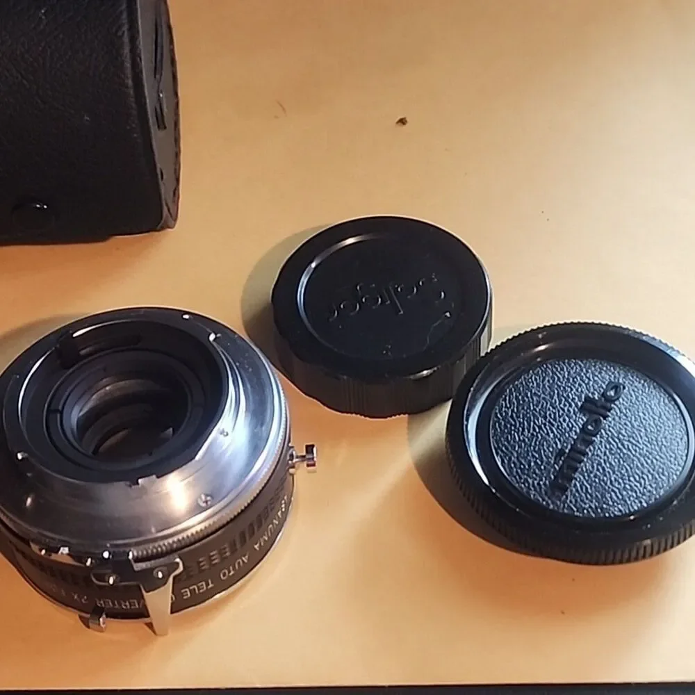Asanuma Minolta Auto-Tele Converter 2x Camera Lens w/ Case